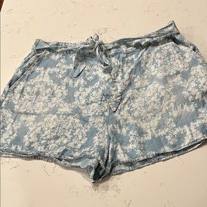 Floral Blue Denim Women’s Shorts